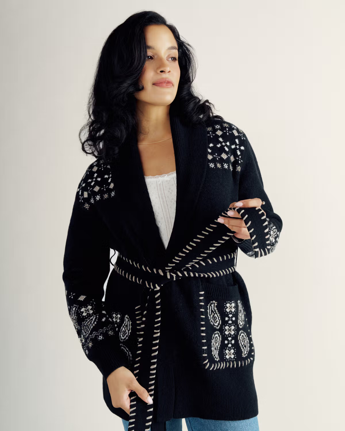 Women's Shawl Collar Wrap Sweater | Tecovas | Tecovas
