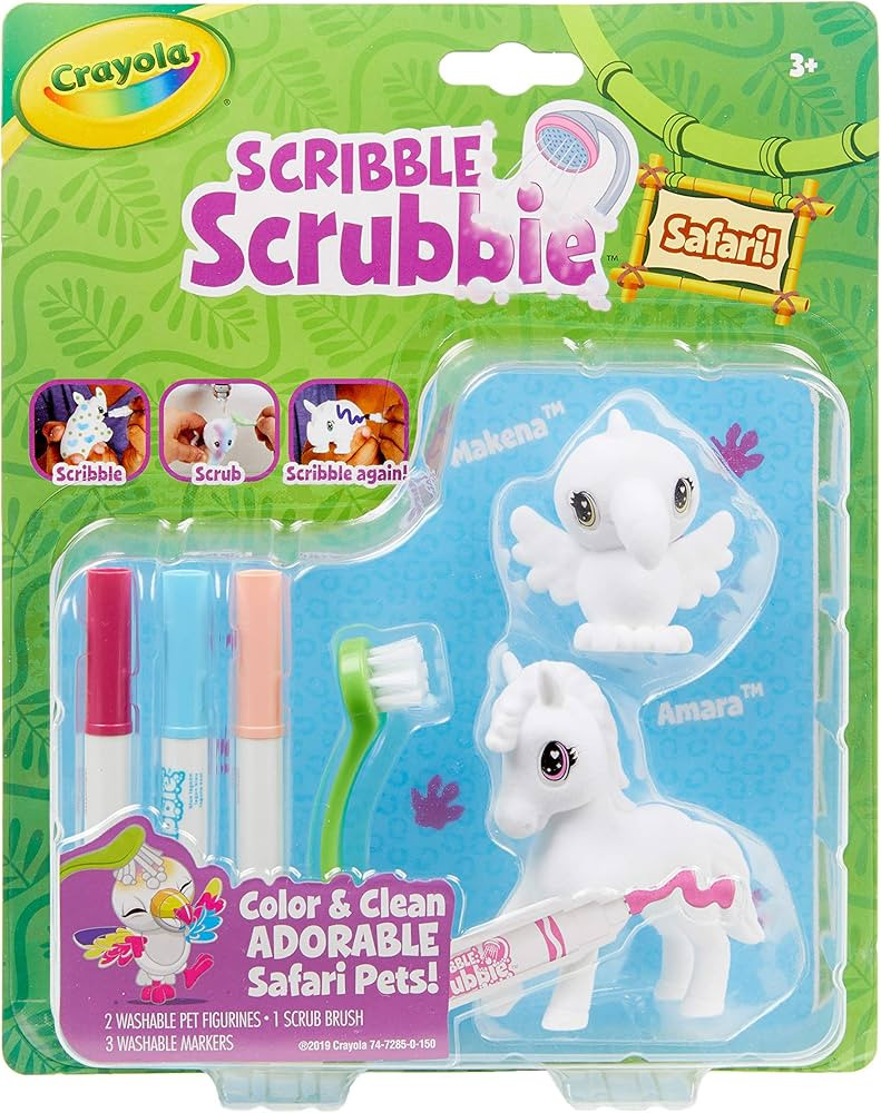 Crayola Scribble Scrubbie Safari 2 Pack Animal Toy Set Age 3+ | Amazon (US)