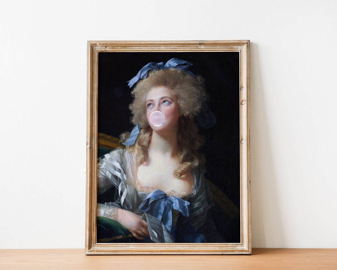 Bubble Gum Victorian Woman Altered Antique Portrait Art  - Etsy | Etsy (US)