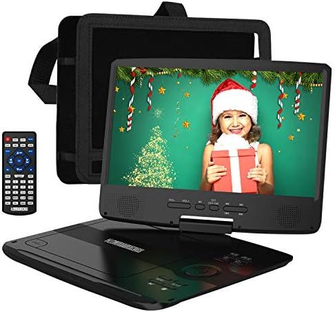 HDJUNTUNKOR Portable DVD Player 12.5" with 10.1" HD Swivel Display Screen, 5 Hour Rechargeable Ba... | Amazon (US)