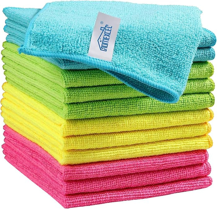 HOMEXCEL Microfiber Cleaning Cloth 210GSM, Pack of 12, Size:11.5" x 11.5", Ultra-Soft, High-Densi... | Amazon (US)