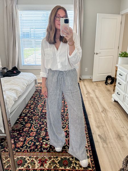 These Linen pants are perfect for spring time - beach vacays - literally everything. Wearing a M  

#LTKstyletip #LTKxTarget #LTKsalealert