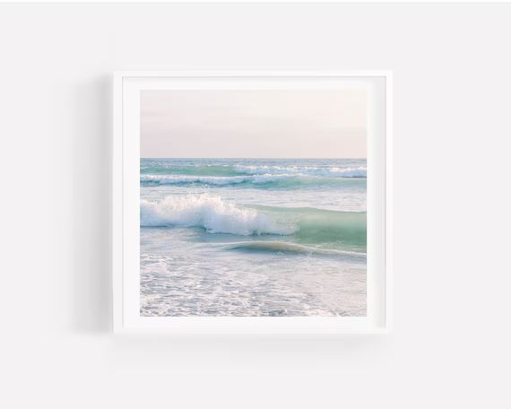 Beach Print, Coastal Photography, Large Wall Art, Ocean Waves, Square Print, 5x5 print, 8x8 print... | Etsy (US)