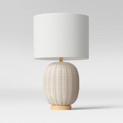 Rattan Table Lamp White (Includes LED Light Bulb) - Threshold™ | Target