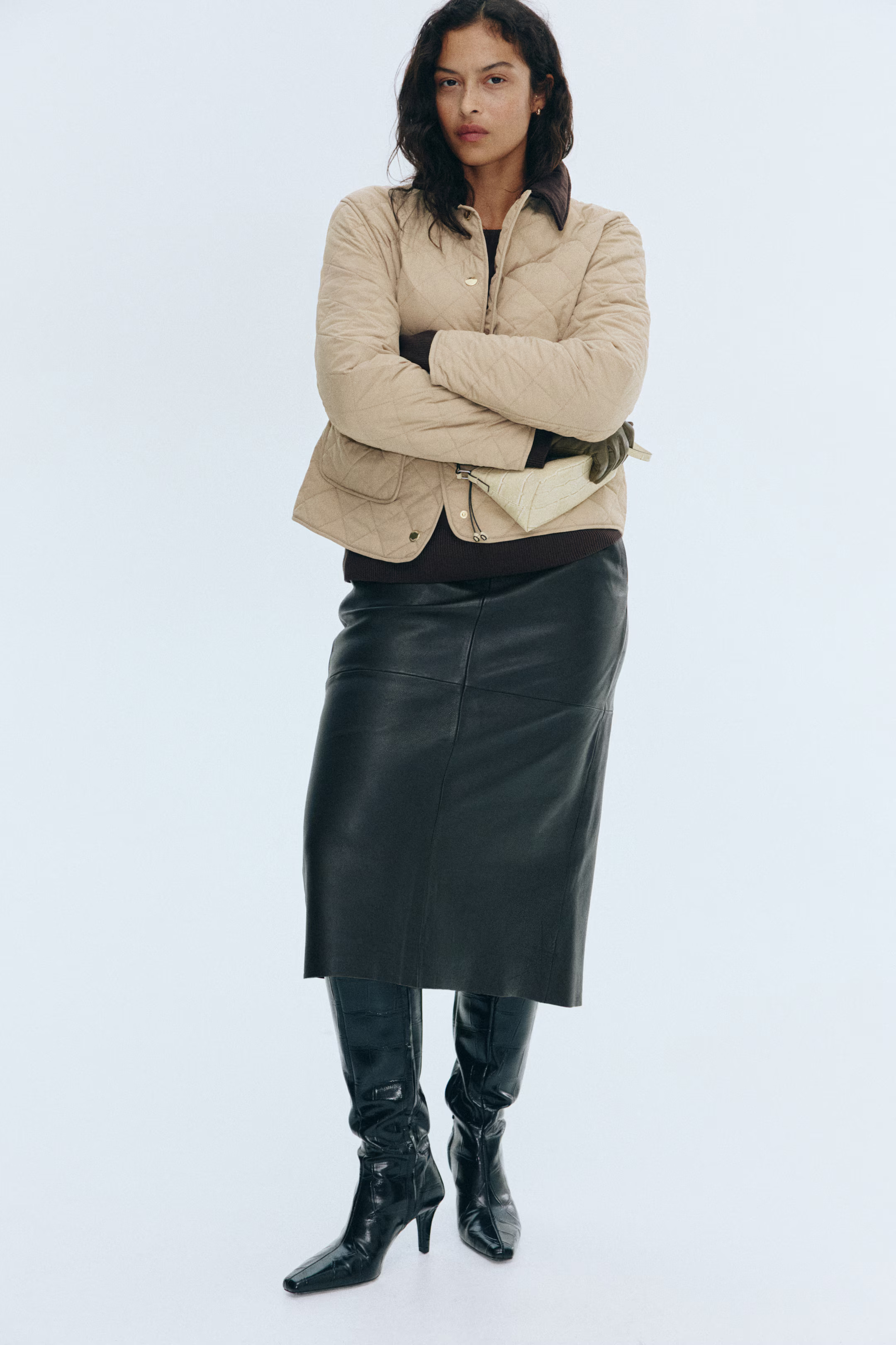 Quilted Jacket with Corduroy Collar | H&M (US + CA)