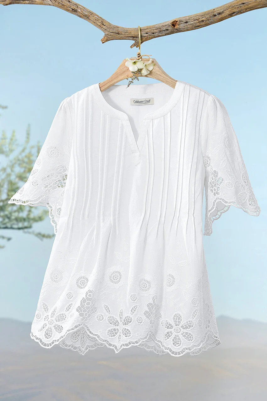 Angelica Embroidered Lace Blouse | Coldwater Creek