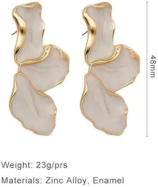 Irregular Petal Earring For Women Stainless Steel Unique Statement Flower Dangle Earrings Trendy ... | Amazon (US)