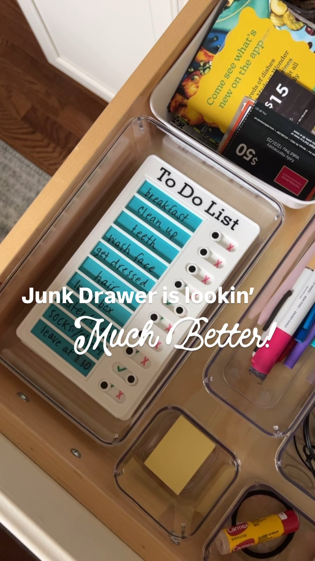 Junk drawer, but make it functional ✨
Linked the organizers that finally made this space work.

#LTKHome