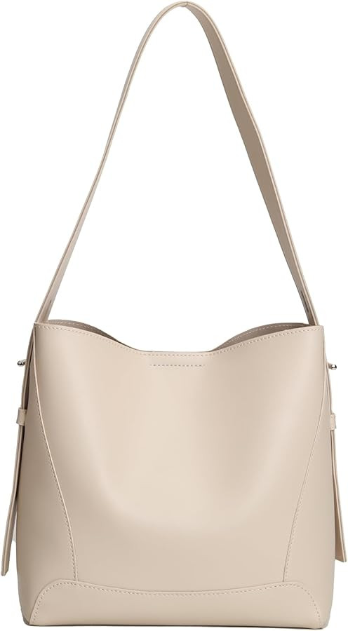 Barsine Leather Bucket Tote Purse for Women Tote Bag and Handbags Shoulder Bag with Pockets and M... | Amazon (US)