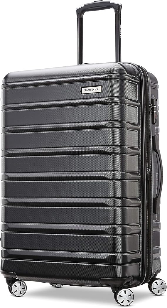 Samsonite Omni 2 Hardside Expandable Luggage with Spinner Wheels, Midnight Black, Checked-Medium ... | Amazon (US)