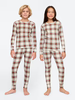 Kids Organic Brushed Cotton Plaid PJ Set | Gap (US)