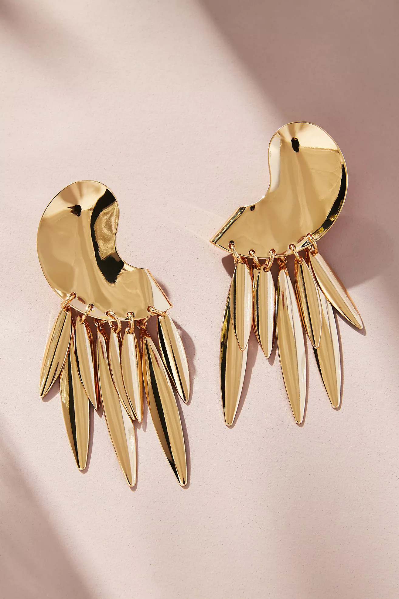 Metal-Feather Drop Earrings | Anthropologie (US)