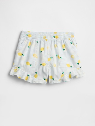 babyGap Chambray Ruffle Pull-On Shorts | Gap Factory