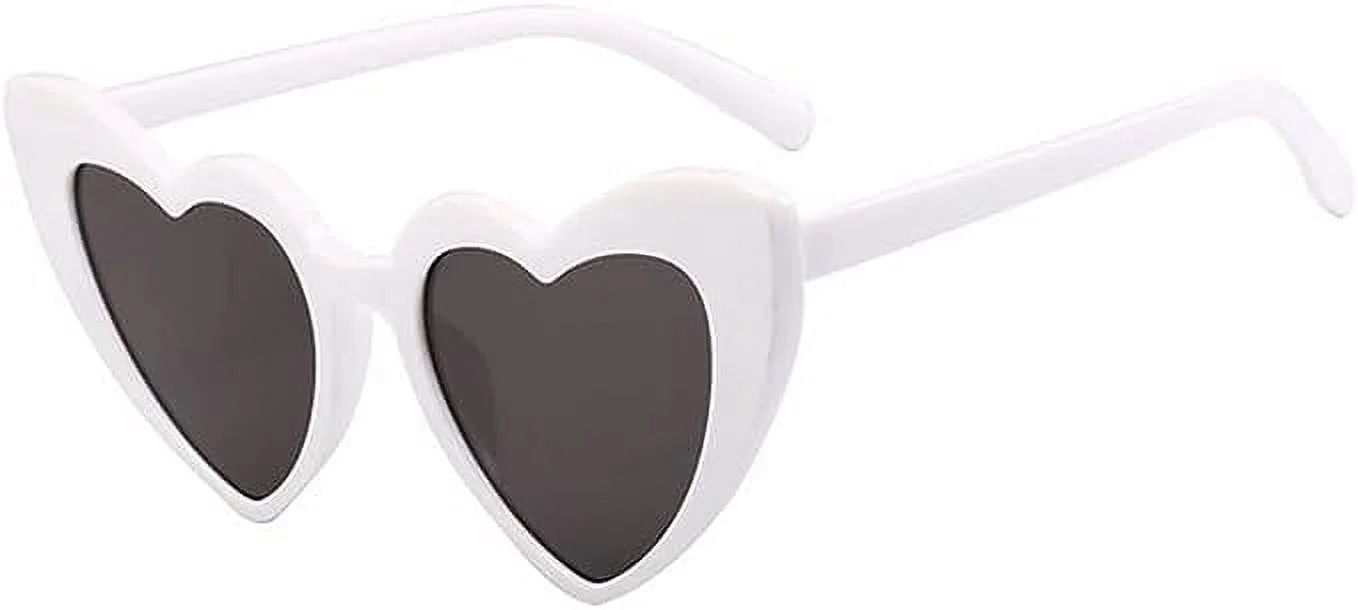 NVMIDTC Fashion Heart Sunglasses for Women, Retro Cat Eye Love Sunglasses UV Protection | Walmart (US)