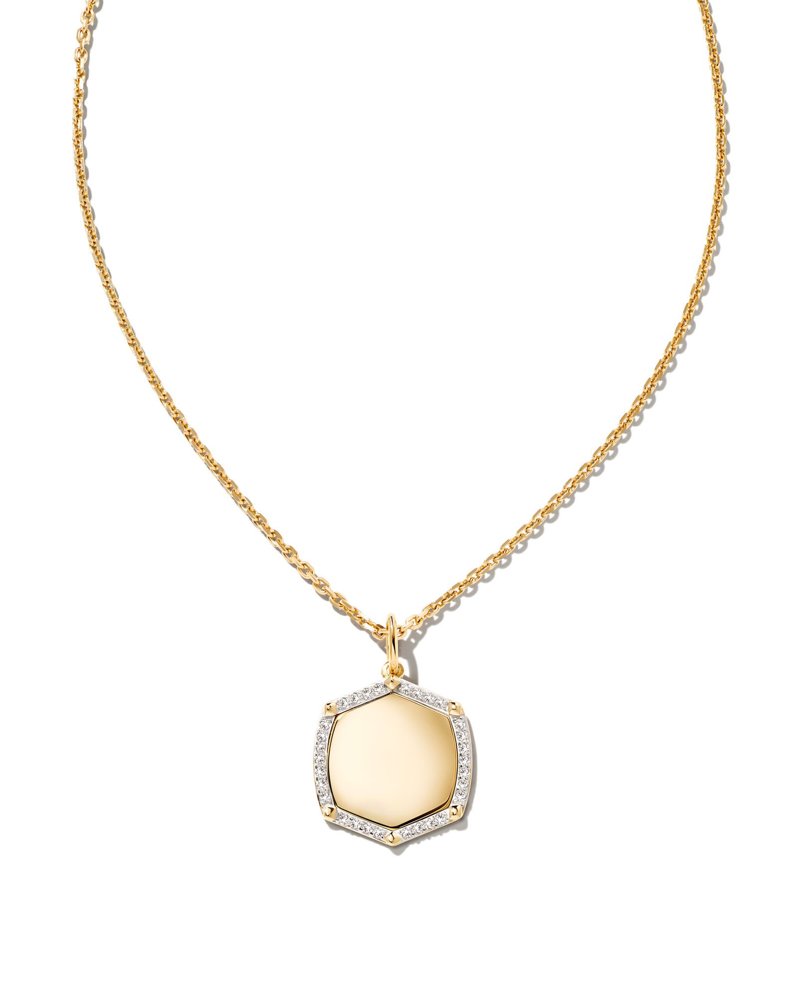 Davis 18k Gold Vermeil Luxe Charm Necklace in White Sapphire | Kendra Scott | Kendra Scott
