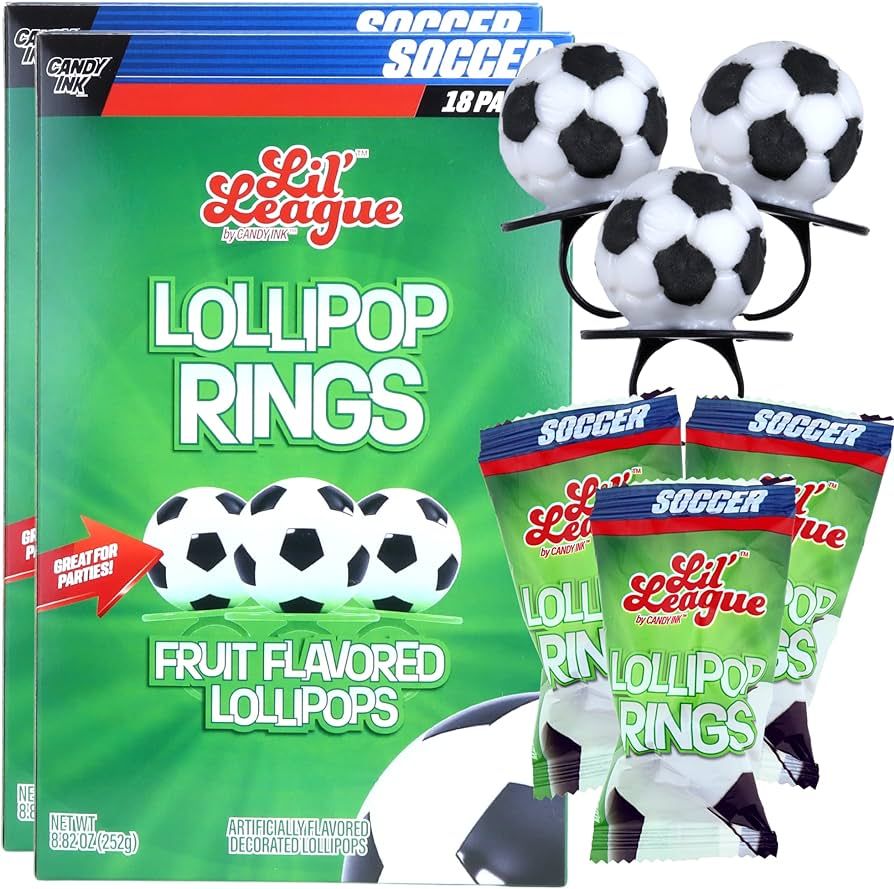 Soccer Ball Lollipop Rings, Individually Wrapped for End of Season Parties, Banquets, and Birthda... | Amazon (US)