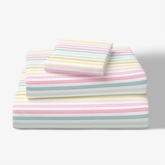 Mainstays Kids Microfiber Bed Sheet Set, Twin, Rainbow Stripe, 3 Pieces | Walmart (US)