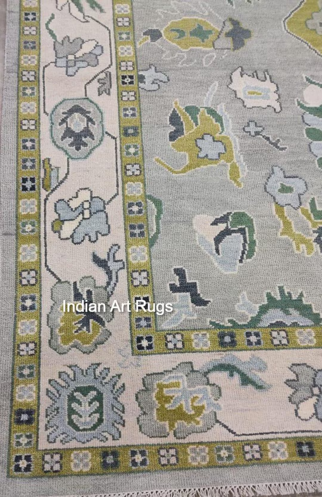 8x10 Hand Knotted Grey and off White Oushak Made to Order in Any Size Knotted Modern Oushak Rug/ ... | Etsy (US)