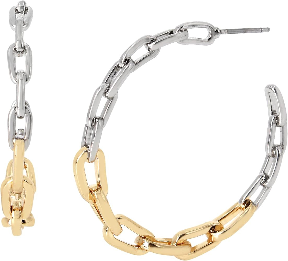 AllSaints Women's Carabiner Chain Hoop Earrings | Amazon (US)
