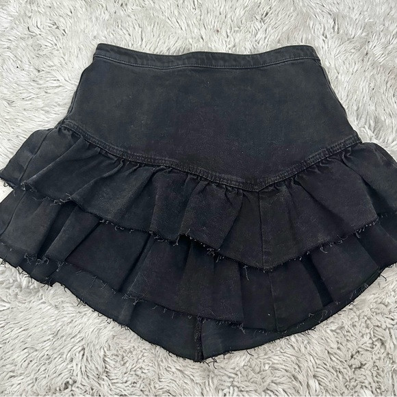 Hollister black denim ruffle skirt | Poshmark