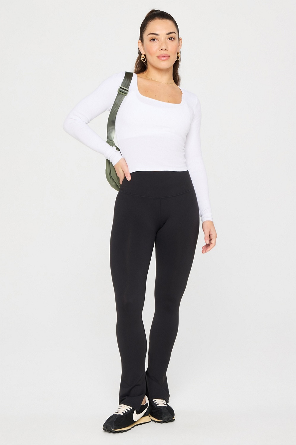 Daily Rib Cropped Square Neck Long-Sleeve | Fabletics
