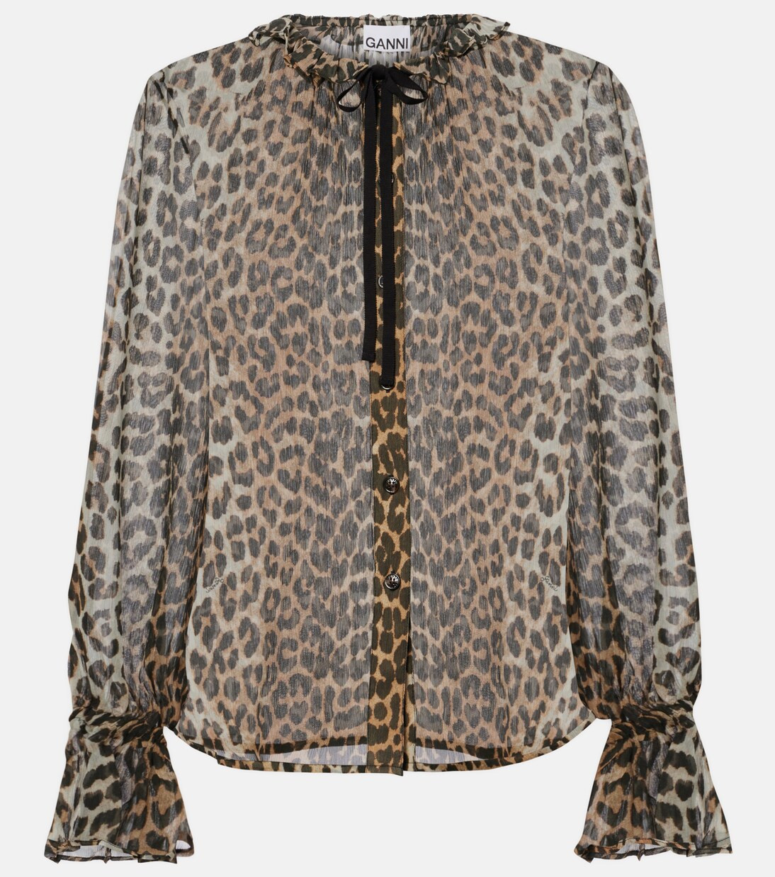 Leopard-print tie-neck chiffon blouse | Mytheresa (US/CA)