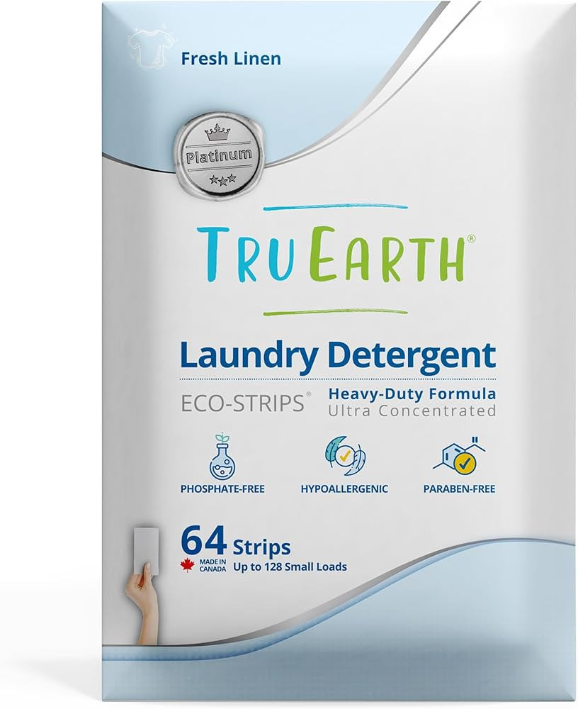 Tru Earth Platinum - Heavy Duty Laundry Detergent Sheets - Up to 128 Loads (64 Sheets), Fresh Lin... | Amazon (CA)