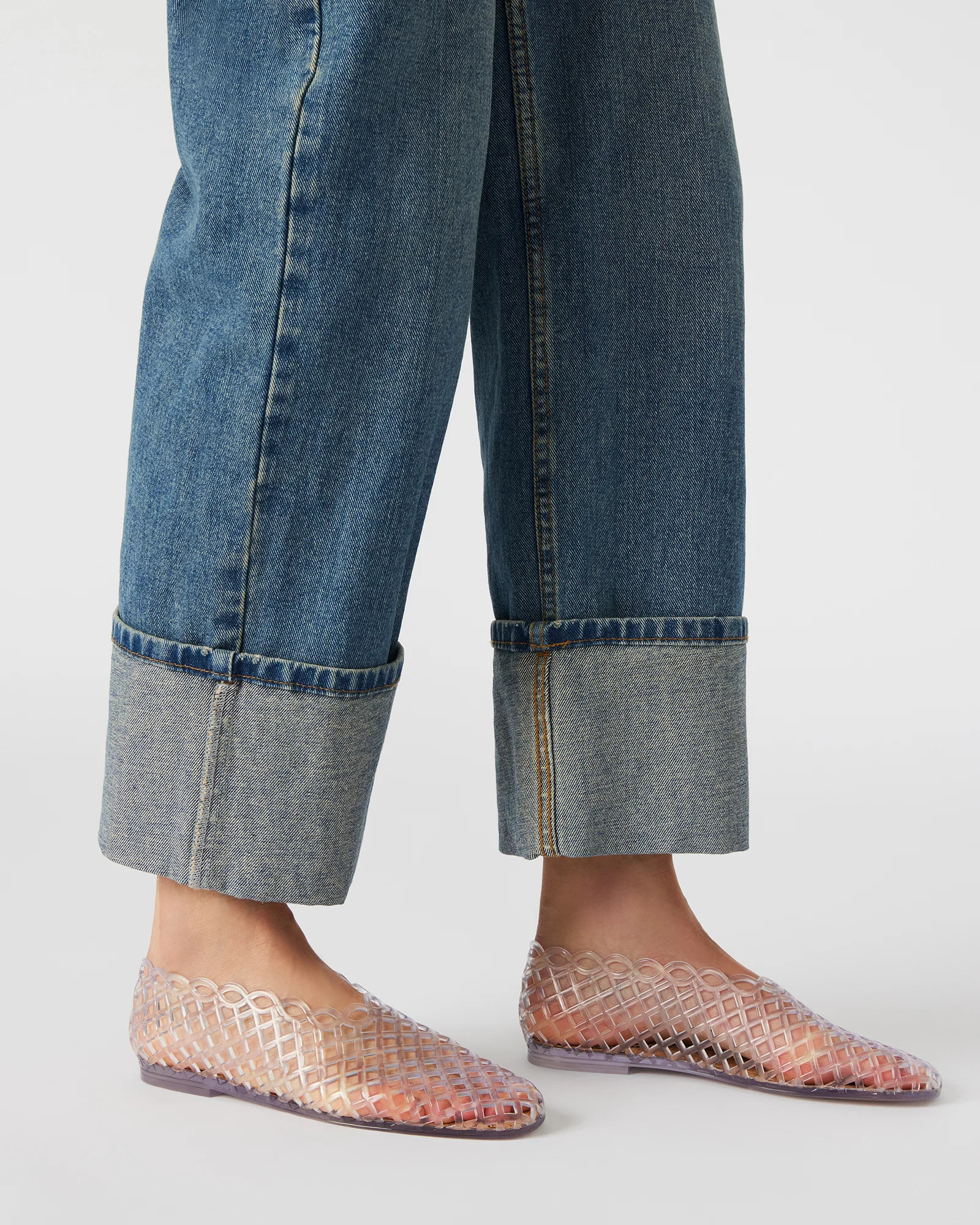 GROVE Tan Rhinestones Square-Toe Jelly Women's Flat | Steve Madden (US)