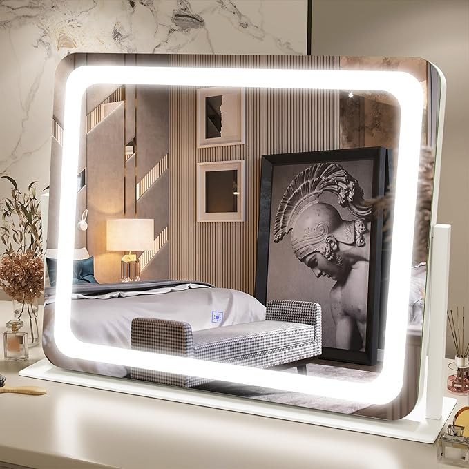FENNIO Vanity Mirror with Lights 22''x17'' Makeup Mirror with Lights,Vanity Mirror Touch Screen w... | Amazon (US)