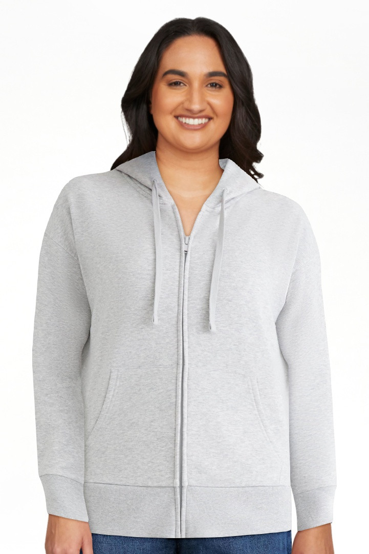 Time and Tru Women's and Women’s Plus Zip Front Fleece Hoodie Jacket, Sizes XS-4X | Walmart (US)