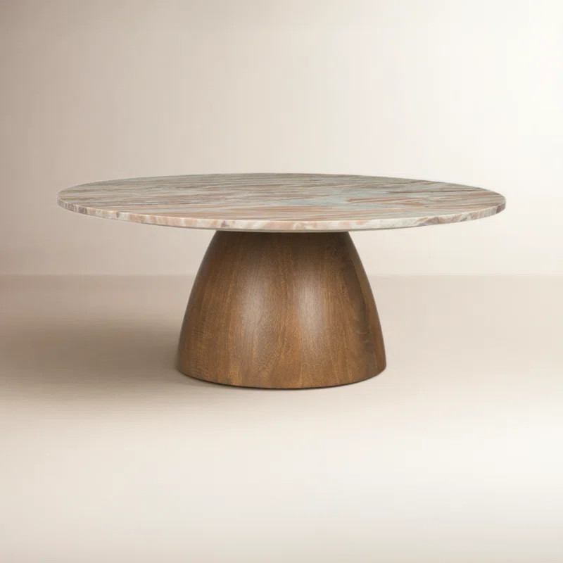 Mellonia 42" Round Genuine Marble Coffee Table | Wayfair North America