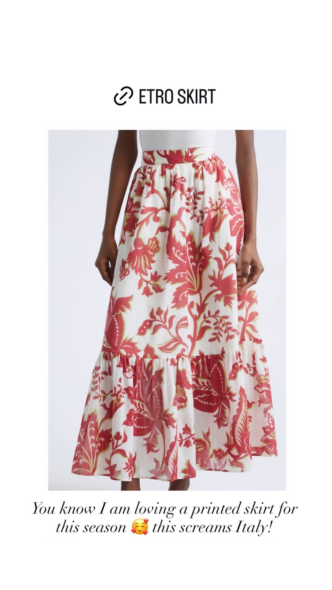 Fun skirt for spring, Italy outfit, red floral skirt, summer skirt. 

#LTKTravel #LTKstorytime #LTKSeasonal