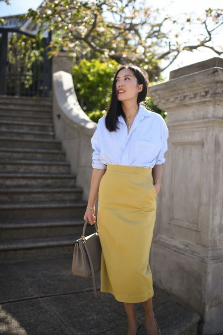 Cotton twill pencil skirt by Max Mara. I linked some less expensive yellow skirts too!

#summerskirt
#Nordstrom
#classistyle
#summerstyle
#pencilskirt

#LTKSeasonal #LTKStyleTip #LTKWorkwear
