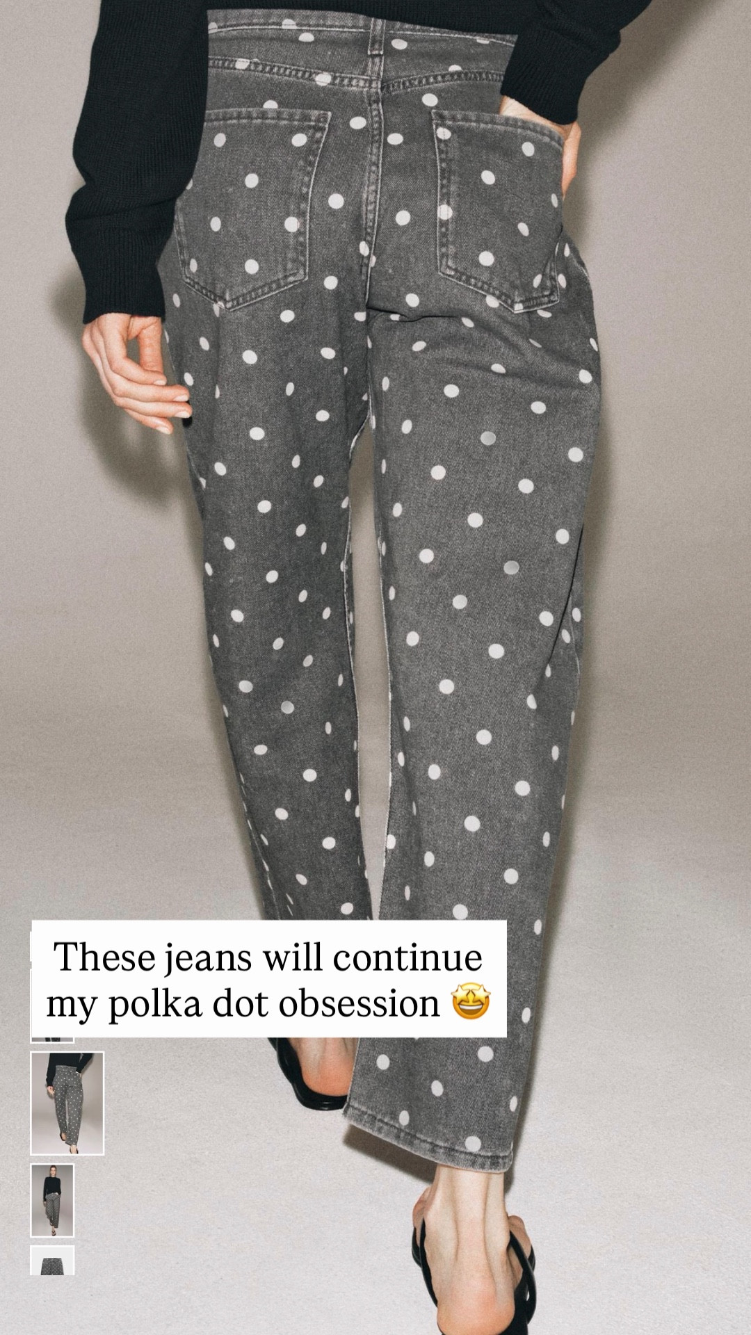 Zara new arrival polkadot jeans are perfect for the spring! I have a feeling that these are going to sell out quickly! ￼

#LTKPetite #LTKOver40 #LTKWorkwear