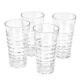 Amazon Basics Tritan Ribbed Highball Glasses - 24-Ounce, Set of 4 | Amazon (US)