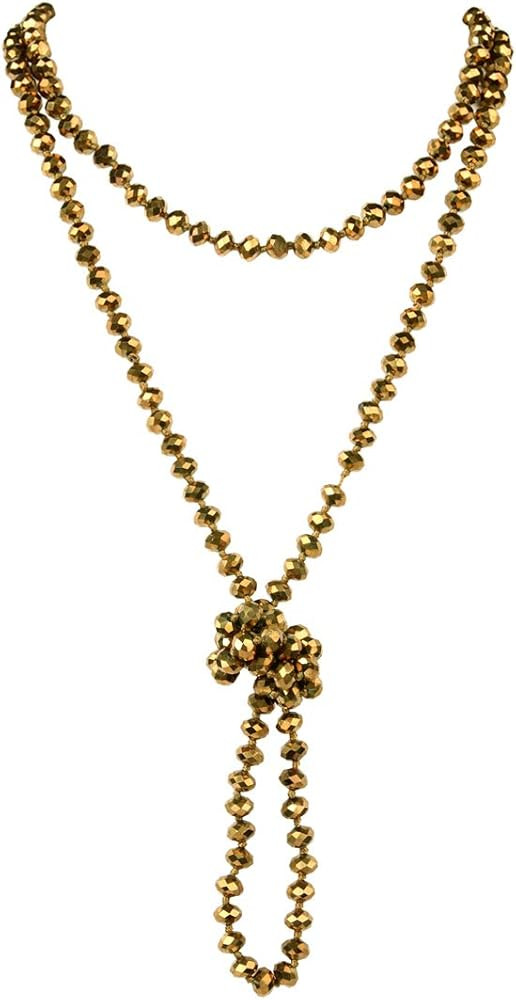 Hand Knotted Beads Endless Long Statement Necklace - Handmade Versatile Beaded Strand Lariat Mult... | Amazon (US)
