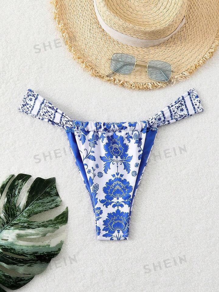 Summer Beach Full Allover Print Bikini Bottoms, Random Print, For Vacation | SHEIN USA | SHEIN