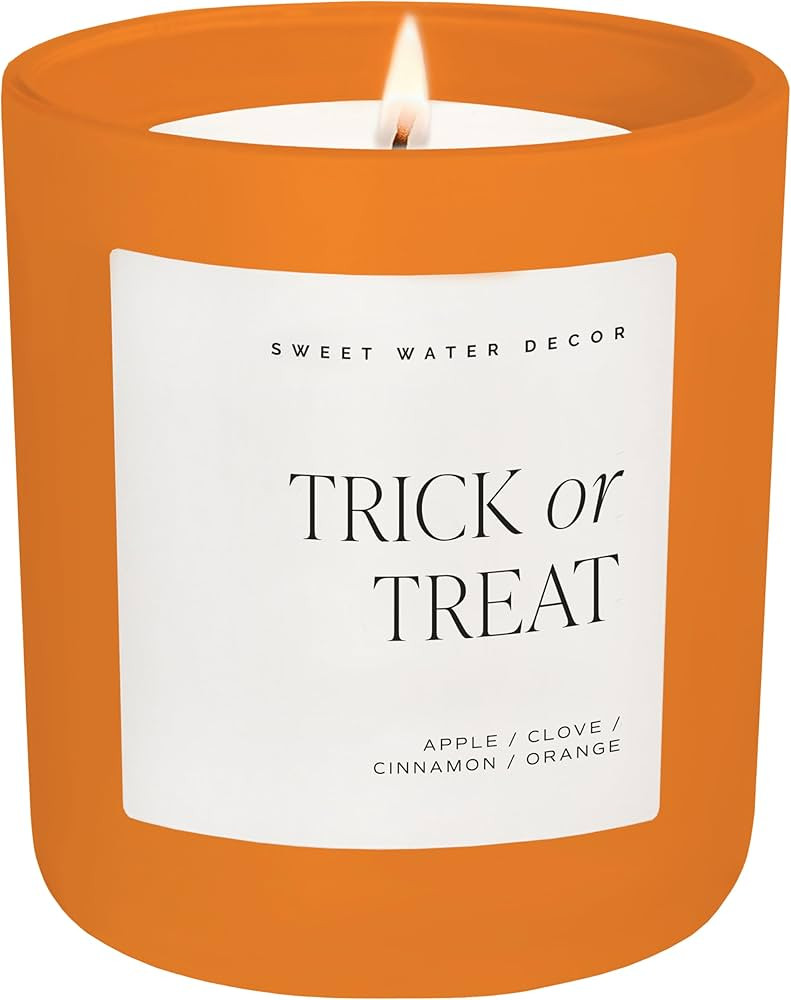 Sweet Water Decor Trick or Treat Candle, Large 15oz Jar, Scented with Pumpkin, Apple, Cinnamon & ... | Amazon (US)