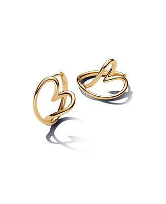 Pandora Gold Plated Heart Shaped Hoop Earrings - Macy's | Macy's