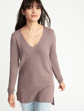 Textured V-Neck Tunic Sweater for Women | Old Navy US