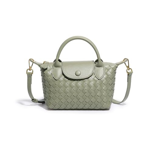 Mini Small Size Braided Luxury Leather Women's top Handle Handbag Fashion Travel Daily Satchel | Amazon (US)