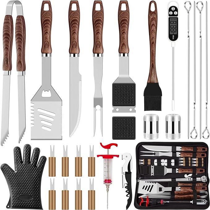 Amazon.com : ROMANTICIST 26pcs Grilling Accessories Kit for Men Women, Stainless Steel Heavy Duty... | Amazon (US)