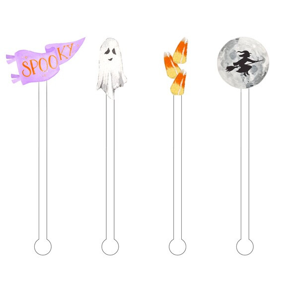 Spooky Halloween Drink Stir Sticks | Halloween Drink Stirrer | Ghost Drink Sticks | Watercolor Sw... | Etsy (US)