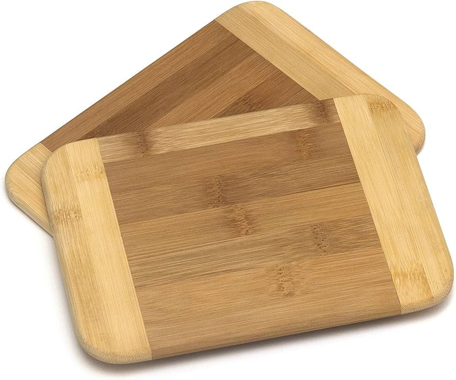 Lipper International Bamboo Wood Two-Tone Kitchen Cutting and Serving Board, Small, 8" x 6" x 5/1... | Amazon (US)