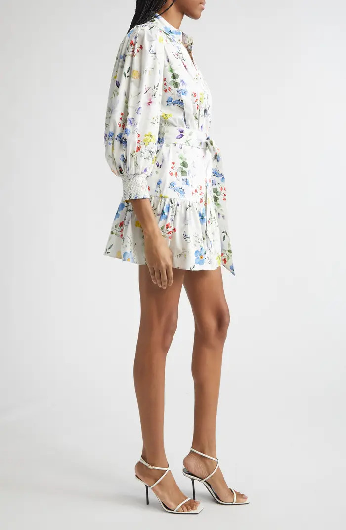 Cora Floral Print Mini Shirtdress | Nordstrom