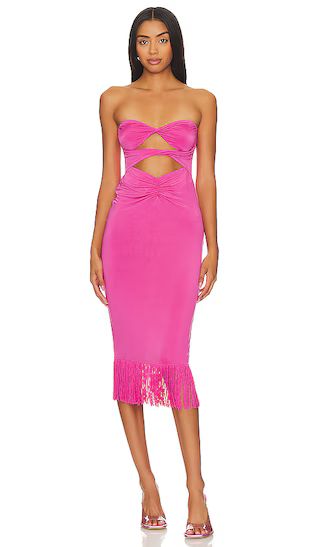 Purna Midi Dress in Hot Pink | Revolve Clothing (Global)