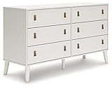 Signature Design by Ashley Aprilyn Contemporary 6 Drawer Double Dresser with Safety Stop, White | Amazon (US)