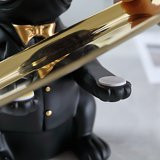 diamond Resin Sculpture Bulldog Figurine Storage Tray Coin Bank Art Statue (Black) | Walmart (US)