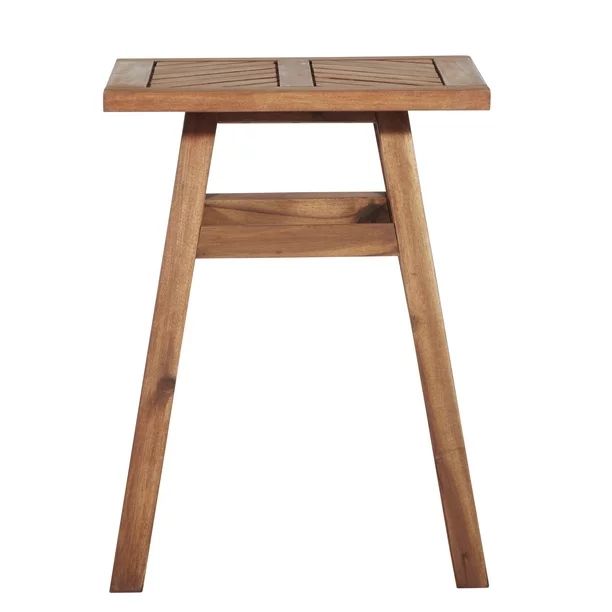 Manor Park Wood Outdoor Patio End Table with Chevron Design, Brown | Walmart (US)