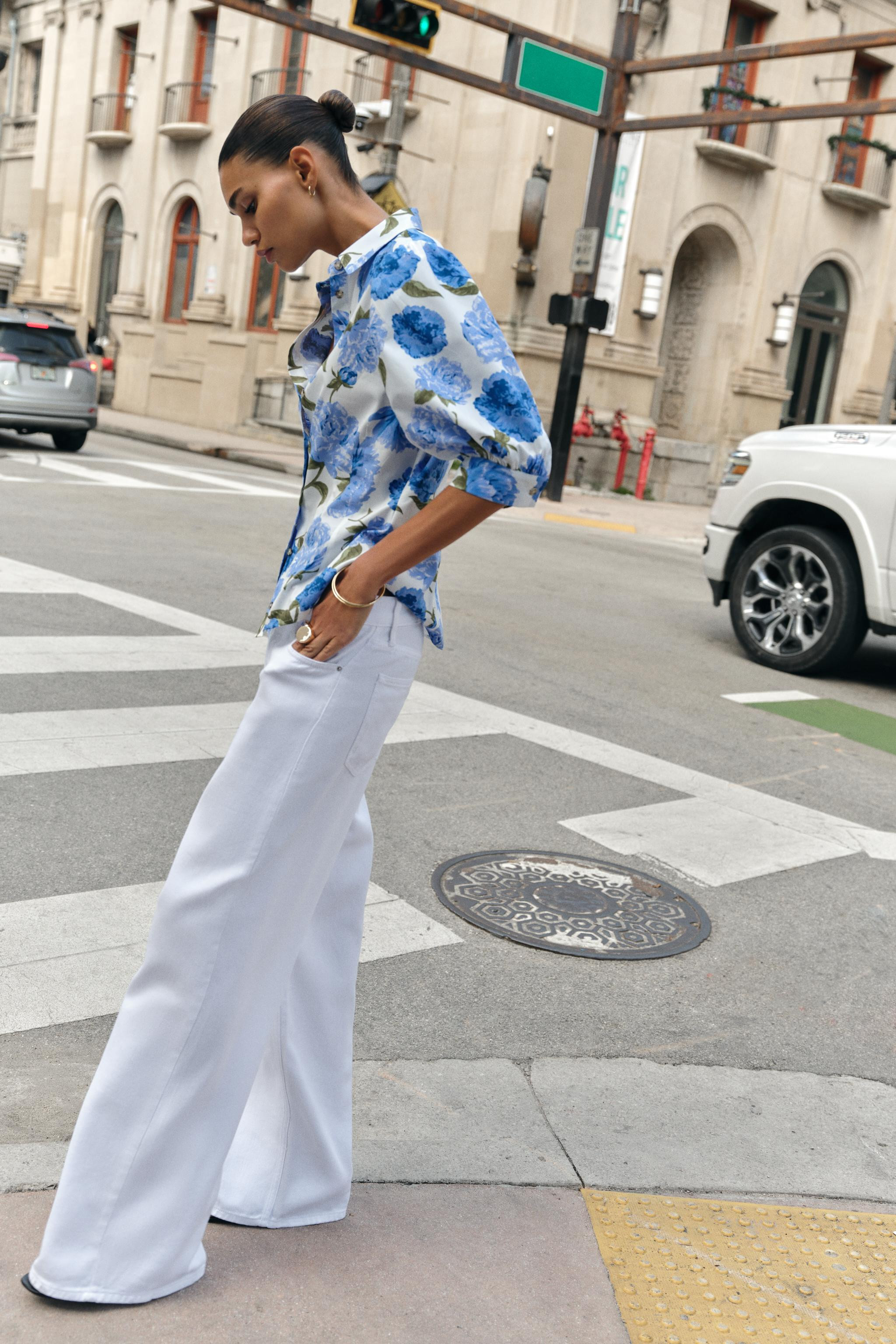 FLORAL PRINT POPLIN SHIRT | Zara US